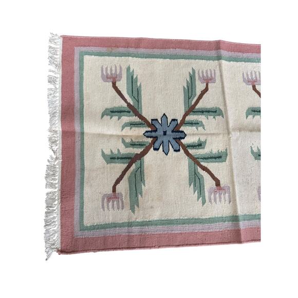 Handmade VTG Wool Rug Native Design Southwestern Hand Woven Art READ - Picture 2 of 10